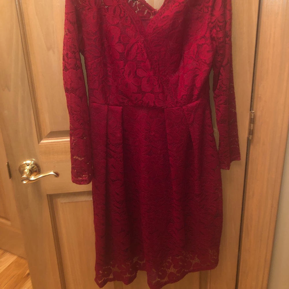 Red lace dress